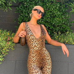 TrendyNelly™ Leopard V Neck Playsuits