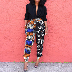 TrendyNelly™ Dashiki Print Trousers Elastic Waist