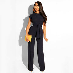 FinallyTrendy™ Tie Up Short Sleeve Crop Top Casual Suit