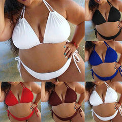 TrendyNelly™ Solid Plus Size Bikini Set