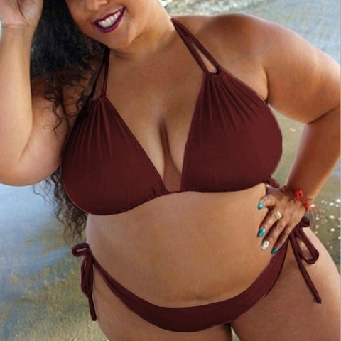 TrendyNelly™ Solid Plus Size Bikini Set