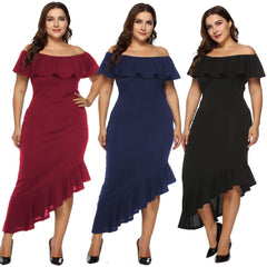 TrendyNelly™ Off Shoulder Trumpet Dress