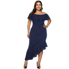 TrendyNelly™ Off Shoulder Trumpet Dress