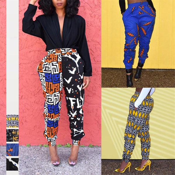 TrendyNelly™ Dashiki Print Trousers Elastic Waist