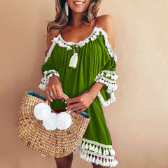 TrendyNelly™ Tassel Beach Sundress