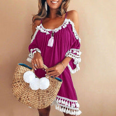 TrendyNelly™ Tassel Beach Sundress