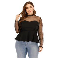 FinallyTrendy™ Blouse Polka Dot Shirt Plus Size