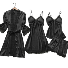 TrendyNelly™ Silk Pajama Sets 4 Pcs