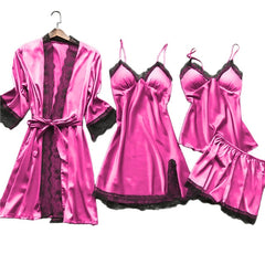 TrendyNelly™ Silk Pajama Sets 4 Pcs