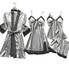 TrendyNelly™ Silk Pajama Sets 4 Pcs