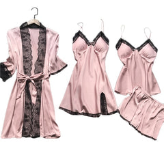 TrendyNelly™ Silk Pajama Sets 4 Pcs