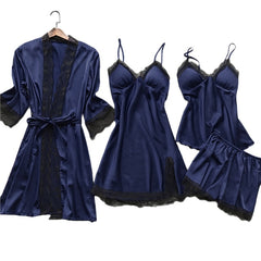 TrendyNelly™ Silk Pajama Sets 4 Pcs