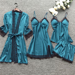 TrendyNelly™ Silk Pajama Sets 4 Pcs