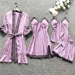 TrendyNelly™ Silk Pajama Sets 4 Pcs