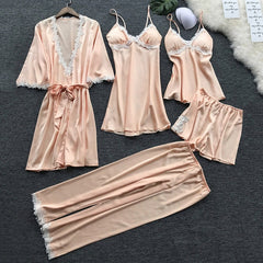 TrendyNelly™ Silk Pajama Sets 4 Pcs