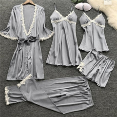 TrendyNelly™ Silk Pajama Sets 4 Pcs