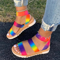 TrendyNelly™ Rainbow Printed Sandals