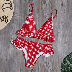 TrendyNelly™ Plaid Print Ruffle Bikini Set