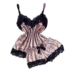 TrendyNelly™ Velvet Bow Nightwear