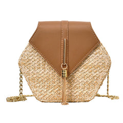 TrendyNelly™ Hexagon Rattan Handmade Bag