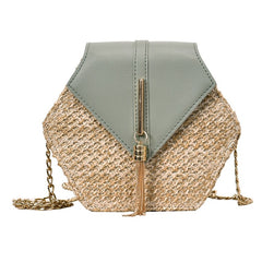 TrendyNelly™ Hexagon Rattan Handmade Bag