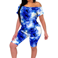 FinallyTrendy™ Printed Tie Dye Tight Shorts Casual Suit