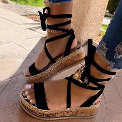 TrendyNelly™ Open Toe Sandals Ankle Strap