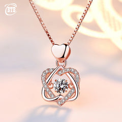 TrendyNelly™ Double Heart Flower Pendant Necklace