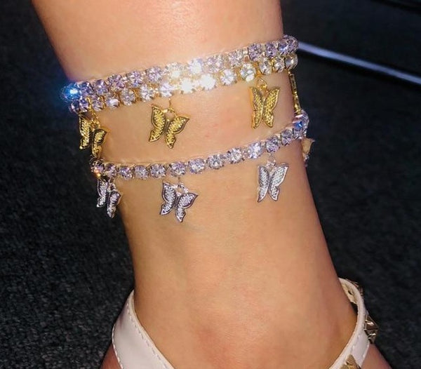 TrendyNelly™ Butterfly Crystal Ankle Bracelet