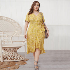 TrendyNelly™  Floral Print Dress Plus Size