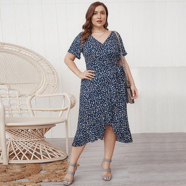 TrendyNelly™  Floral Print Dress Plus Size