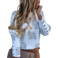 FinallyTrendy™ Pineapple Print Long Sleeve Blouse